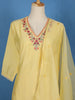 Yellow Floral Embroidered Silk Cotton Salwar Suit - Diadem