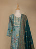 Green Floral Printed Cotton Salwar Suit - Diadem