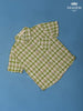 Green And White Checked half Sleeve Cotton Shirt - Diadem