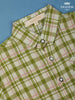 Green And White Checked half Sleeve Cotton Shirt - Diadem