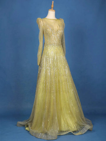 Pale Green Net Geometric Embroidered Designed Bridal Gown - Diadem