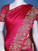 Queen Pink Floral Designed Bridal Banarasi Silk Saree - Diadem