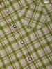 Green And White Checked half Sleeve Cotton Shirt - Diadem