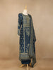 Navy Blue Floral Print Rayon Straight Cut Salwar Suit - Diadem