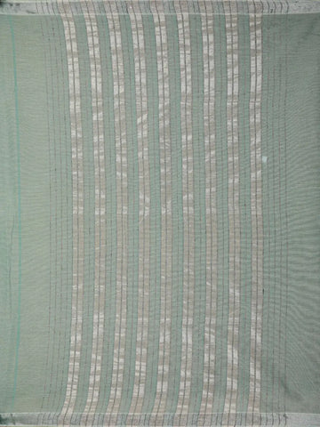 Aqua Green With Designed Border Cotton Saree - Diadem