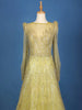 Pale Green Net Geometric Embroidered Designed Bridal Gown - Diadem