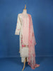 Baby Pink Floral Embroidery Cotton Salwar Suit - Diadem