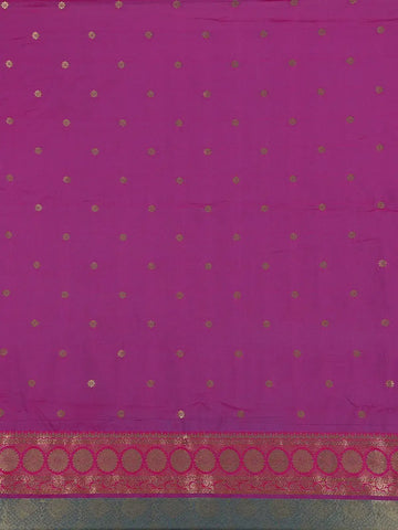 Blue Floral Designed Fancy Banarasi Silk Saree - Diadem