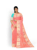Orange Pure Kanchipuram Bridal Silk Saree with Floral Motif on the Body and Zari Border - Diadem