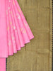 Pink Pure Kanchipuram Bridal Silk Saree with Butterfly Motif on the body without Border - Diadem