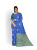 Royal Blue Pure Kanchipuram Saree with Zari Butta on the body and without Border - Diadem