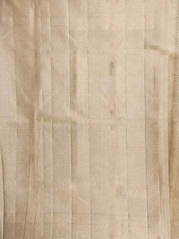 White Pure Kanchipuram Bridal Silk Saree with Floral Motifs on the Body with Matching Border - Diadem