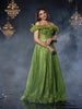 Green Net Gown with Sequins and Glitters - Diadem