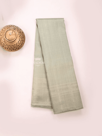 Pista Green Pure Kanchipuram Bridal Silk Saree with Zari Brocade on the body and Without Border - Diadem