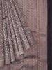 Black Pure Kanchipuram Pattu Saree with Zari Brocade on the body and Zari Border - Diadem