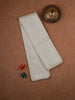 White Pure Kanchipuram Bridal Silk Saree with Checks Pattern on the Body with Matching Border - Diadem