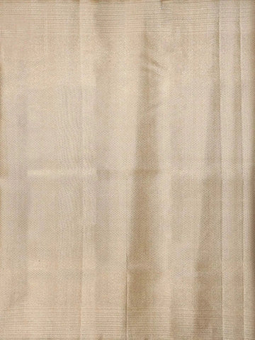 White Pure Kanchipuram Bridal Silk Saree with Checks Pattern on the Body with Matching Border - Diadem