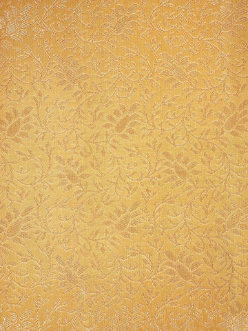 Yellow Pure Kanchipuram Silk Saree with Floral Designs on the Body and with Contrast Border - Diadem
