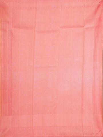 Orange Pure Kanchipuram Bridal Silk Saree with Floral Jacquard Design on the Body with Matching Border - Diadem
