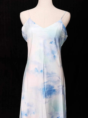 Light Blue Ladies Salwar Suit Adorned with Fancy Designs - Diadem