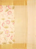 Yellow Banarasi Saree with Floral Design on the Body with Zari Border - Diadem
