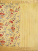 Yellow Banarasi Saree with Floral Jacquard Design on the Body with Zari Border - Diadem