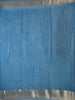 Blue Banarasi Silk Saree with Floral Jacquard Design on the Body with Zari Border - Diadem