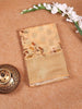 Apricot Orange Banarasi Saree with Zari Border | Diadem India - Diadem