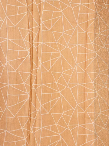 Apricot Orange Banarasi Saree with Zari Border | Diadem India - Diadem