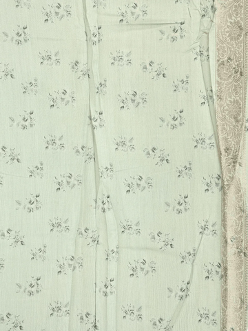 Light Yellow Banarasi Saree with Floral Design on the Body and Contrast Border - Diadem