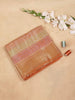 Orange Semi Banarasi Saree with Stripes Design on the Body with Zari Border - Diadem