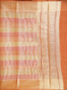 Orange Semi Banarasi Saree with Stripes Design on the Body with Zari Border - Diadem