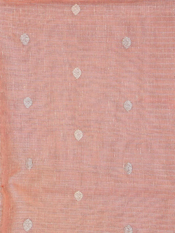 Pink Semi Banarasi Saree with Floral Design on the body with Zari Border - Diadem