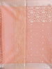 Pink Semi Banarasi Saree with Floral Design on the body with Zari Border - Diadem