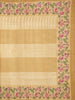 Beige Tussar Silk Saree with Designed Stripe Pattern on the Body and with Floral Border - Diadem