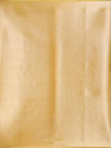 Mustard Yellow Semi Banarasi Saree with Plain Body and Zari Border - Diadem