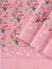 Pink Chanderi Silk Saree with Floral Prints on the body and Thread Border - Diadem