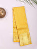 Yellow Pure Kanchipuram Bridal Silk Saree with Floral Motif on the body and Zari Border - Diadem