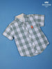 Grey And White Checked half Sleeve Cotton Shirt - Diadem