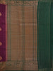 Burgandy Banarasi Saree with Leaf Motif on the Body with Zari Border - Diadem