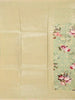 Light Green Banarasi Saree with Floral Design on the Body with Matching Border - Diadem