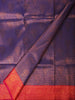 Blue Art Silk Saree with Leaf and Floral Motifs on the Body with Contrast Designed Border - Diadem
