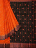 Orange Semi Silk Saree with Paisley Motif on the body and Contrast Zari Border - Diadem