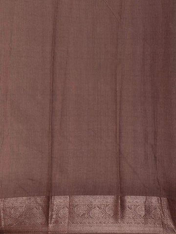Wine Chanderi Silk Saree with Scallop Shell Design on the Body with Matching Border - Diadem