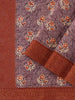 Light Purple Chanderi Silk Saree with Floral Prints & Zari Border - Diadem