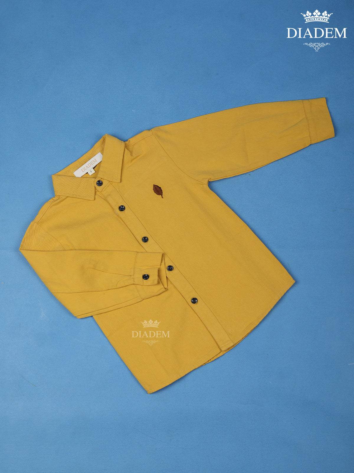 Yellow Plain Full Sleeve Cotton Shirt - Diadem