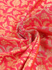 Pink Banarasi Saree with Floral Motifs & Zari Border - Diadem