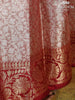 Red Pink Raw Silk Pattu Pavadai with Zari and Embroidery - Diadem
