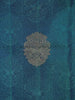 Teal Blue Pure Kanchipuram Bridal Silk Saree with Floral Jacquard Design on the Body with Zari Border - Diadem