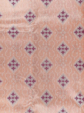 Cream Art Silk Saree with Illusion Design on the Body with Contrast Zari Border - Diadem